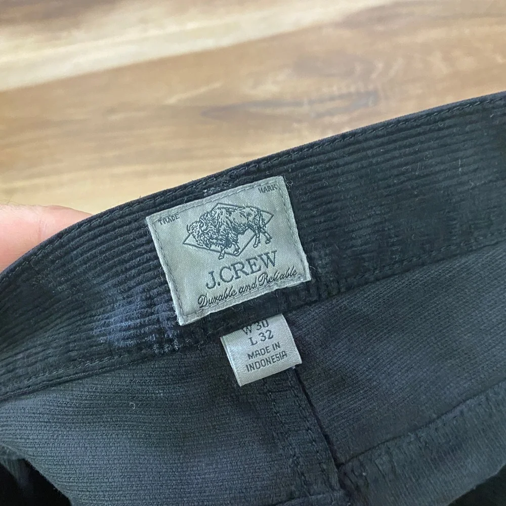 J.Crew Bootcut 11 Wale Corduroy Jeans 30x32 5-Pocket Cotton Black $178 CN535